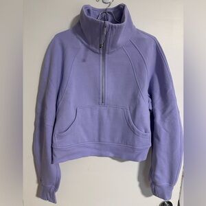 Lululemon scuba cropped half zip funnel neck.  Lilac Smoke
